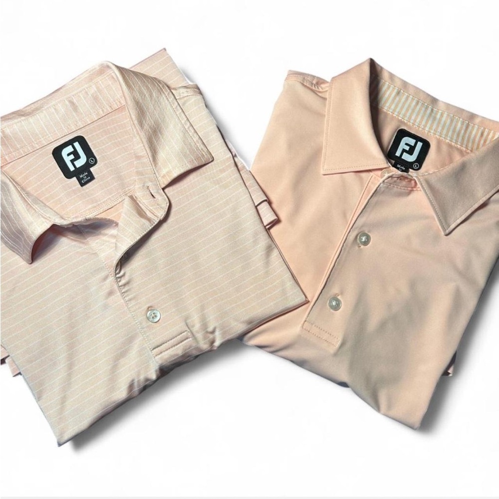 FOOTJOY Bundle of two performance golf polos Sz L tennis golf casual athleisure